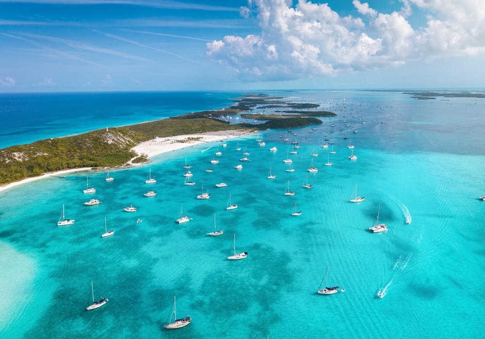 Caribbean Yacht Charter 2025–26 | Prices & Destinations | YATCO The Bahamas Aerial.